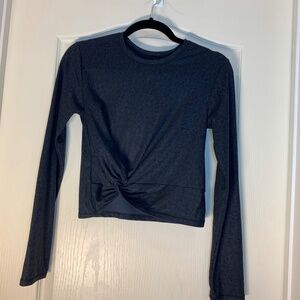 90 Degree by Reflex – Cropped Knotted Yoga & Pilates Top, Long Sleeves (Small)